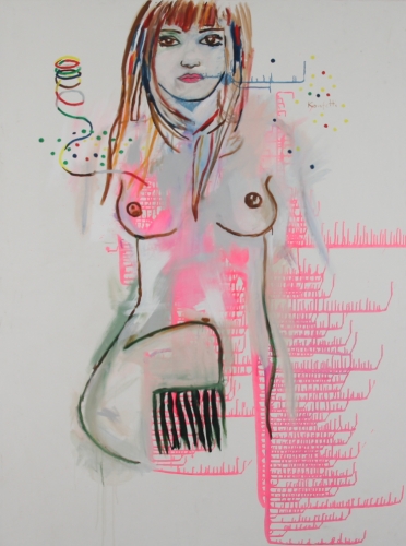 Konfetti des Lebens<br /><br />2005<br />Oil, airbrush on canvas<br />200 x 150 x 2 cm